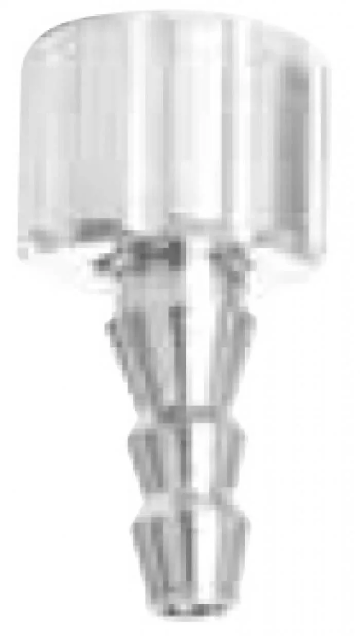 Hose barb with nut for RTM3 – Flowmeters